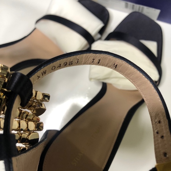 ❌SALE❌ Stuart Weitzman darknavy Nudist Silk Satin Sandals - Picture 11 of 14